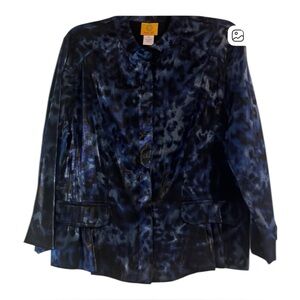 RubyRd. Dressy Blouse 
Royal/Navy hues. Size 12 
Machine Washable
NWOT